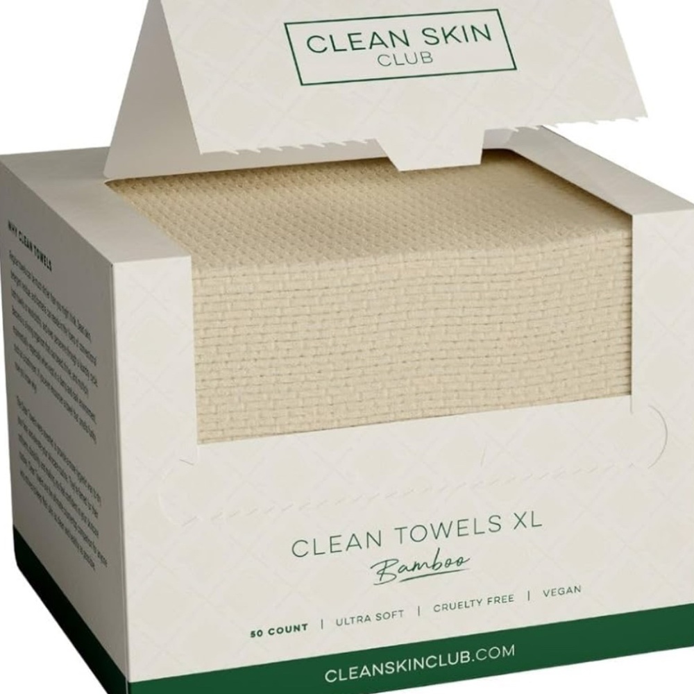 Clean Skin Club Bamboo Viscose Ultra Soft BioBased Face Towel 1Pkg XL 50 Ct.